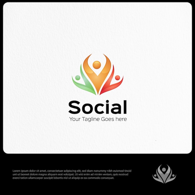 Vecteur modèle de logo du groupe social