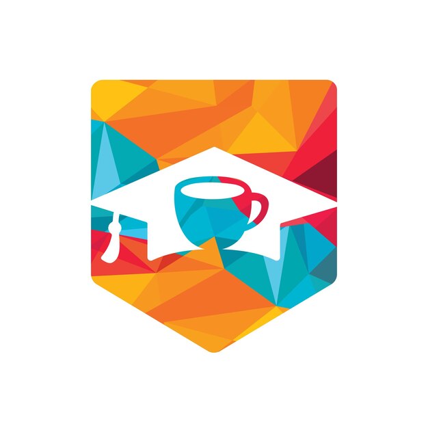 Modèle de logo du vecteur de café de l'étudiant