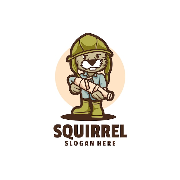 Modèle De Logo D'écureuil De Guerre