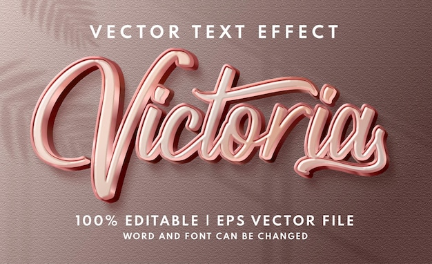 Modèle de logo d'effet de texte modifiable en or rose élégant