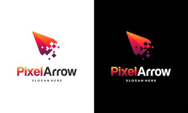 Modèle De Logo élégant Pixel Arrow Concept De Conceptions De Logo Fast Cursor Modèle De Logo Pixel Cursor