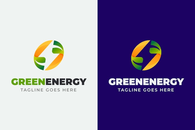 Vecteur modèle de logo d'énergie renouvelable dégradé