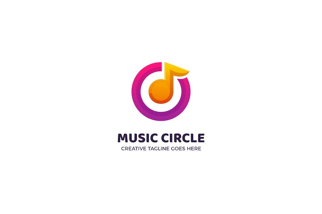 Modèle de logo d'entreprise de cercle de musique