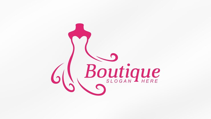 Vecteur modèle de logo d'entreprise, conception de marque de boutique avec des robes