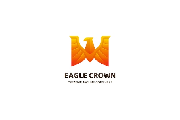 Modèle de logo d'entreprise de luxe Eagle Crown