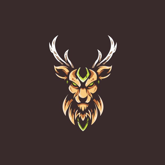 Vecteur modèle de logo d'équipe deer e-sports