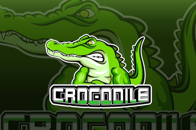 Modèle De Logo D'équipe E-sports De Crocodile