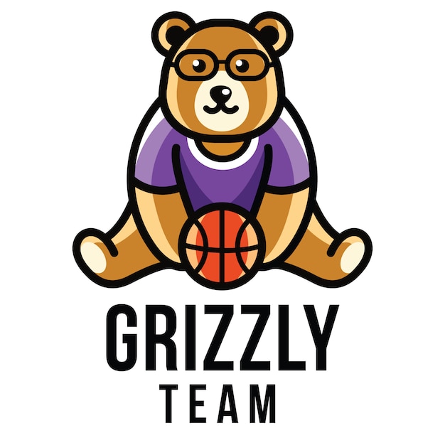 Modèle De Logo D'équipe Grizzly