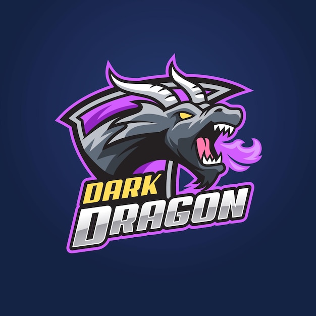 Modèle De Logo Esport Dragon Noir