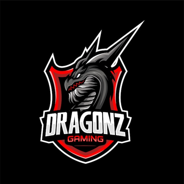 Vecteur modèle de logo esport de jeu de mascotte de dragon