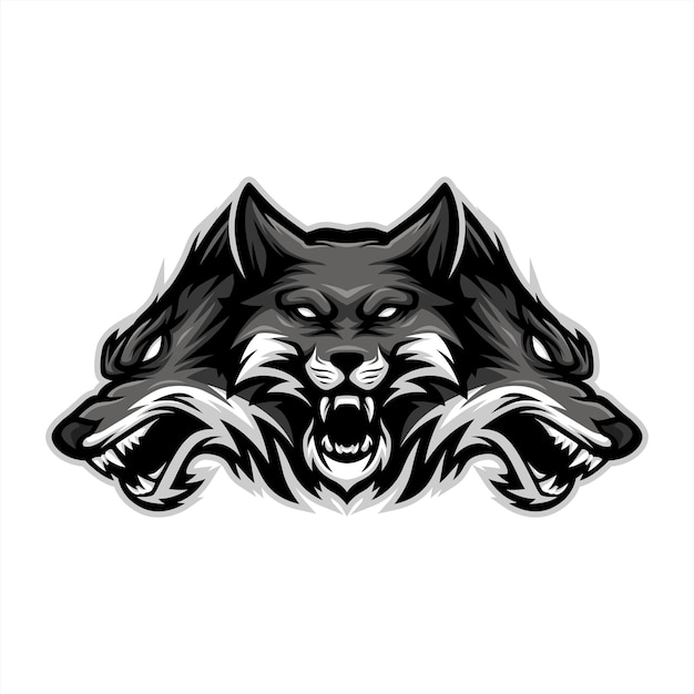 Modèle de logo Esport de jeu de mascotte de loup