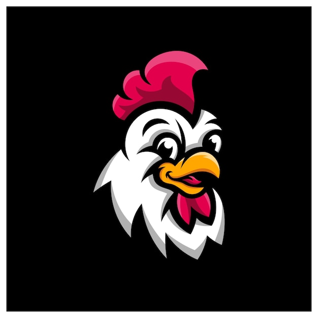 Modèle De Logo Esport Sport Mascotte Tête De Coq De Poulet