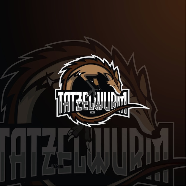 Vecteur modèle de logo esport tatzelwurm