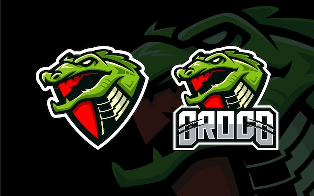 Modèle De Logo Esport Tête De Crocodile