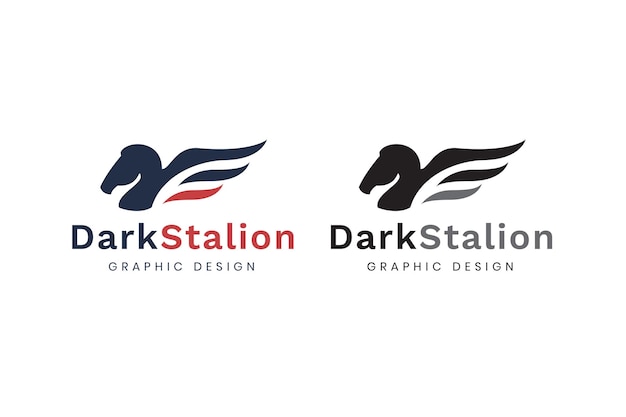 Modèle de logo d'étalon noir