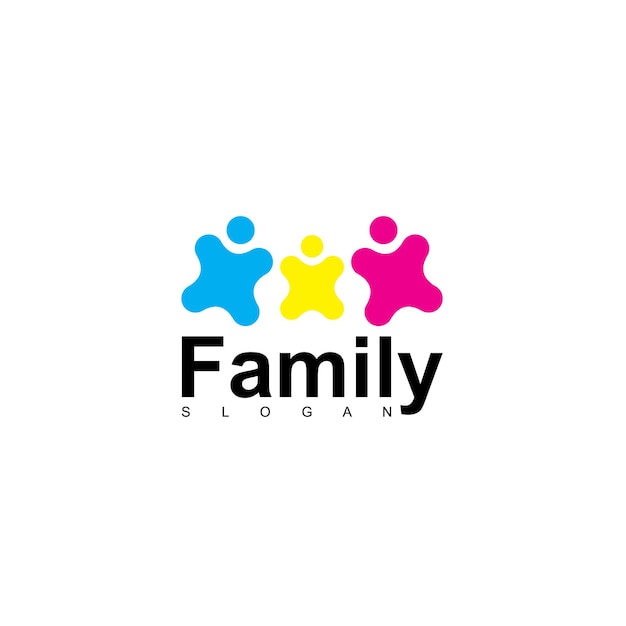 Vecteur modèle de logo de famille et d'équipe de personnes