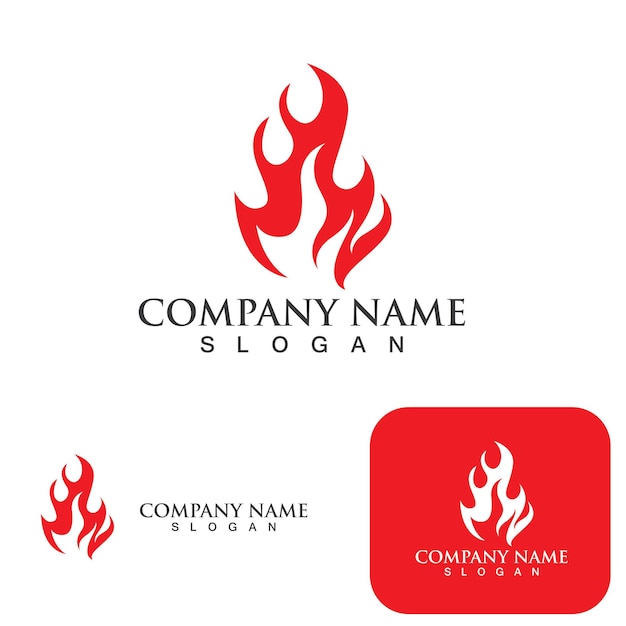 Modèle Logo Feu Flamme Symbole Icône Vecteur