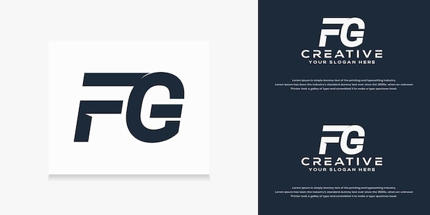 modèle de logo fg initial monogramme moderne