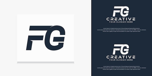 Modèle De Logo Fg Initial Monogramme Moderne