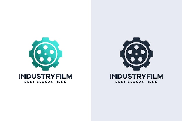 Modèle De Logo De Film Dégradé De L'industrie