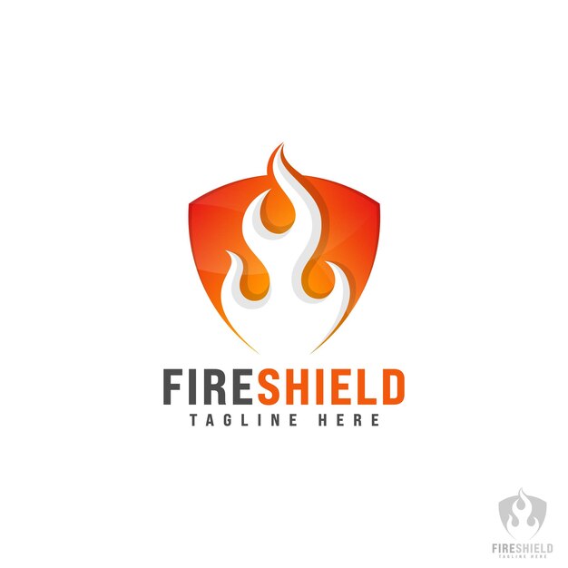 Vecteur modèle de logo fire shield