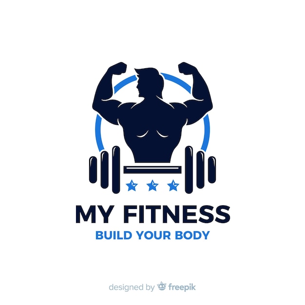 Modèle De Logo Fitness Design Plat