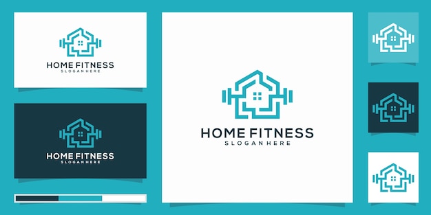 Modèle De Logo De Fitness à Domicile