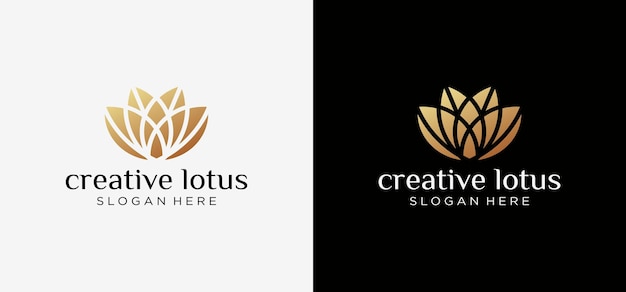 Modèle De Logo De Fleur De Lotus De Luxe, Vecteur De Conception De Logo Lotus Spa élégant.