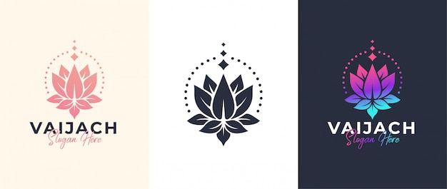 Vecteur modèle de logo de fleur de lotus