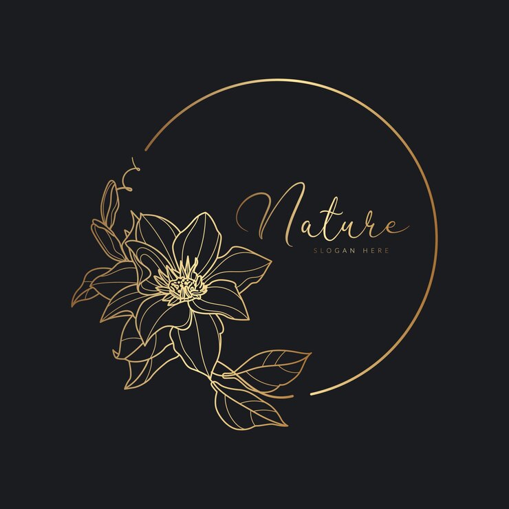 Modèle de logo floral botanique dessiné à la main
