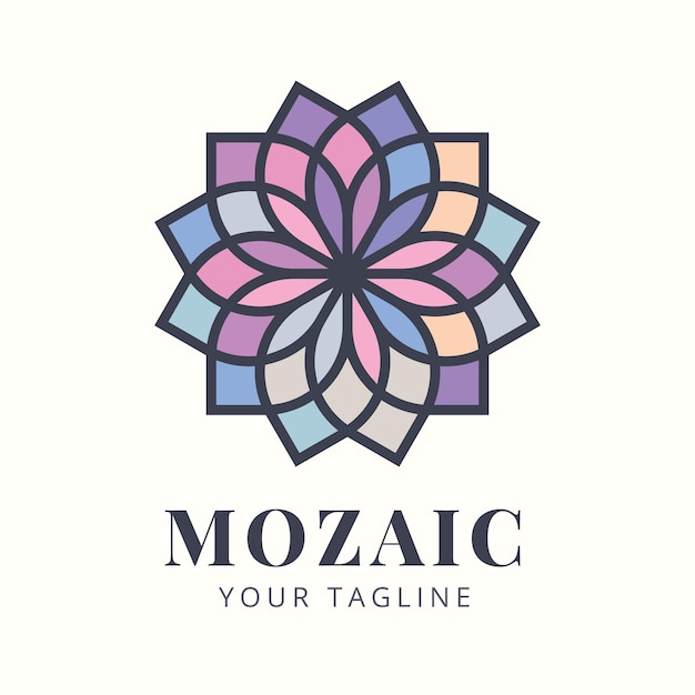 Modèle de logo floral mosaïque