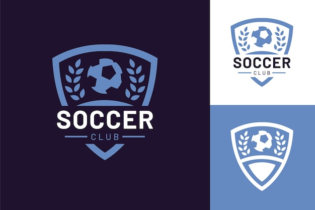 Modèle de logo de football design plat