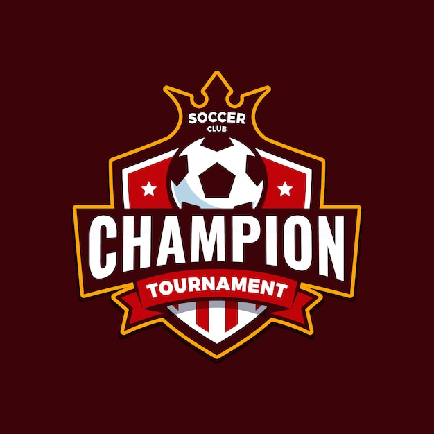 Modèle de logo de football design plat