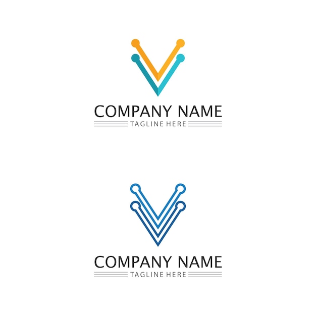 Modèle De Logo De Foudre Lettre V