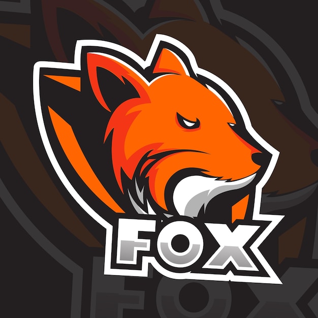 Modèle de logo Fox Head, logo Esport