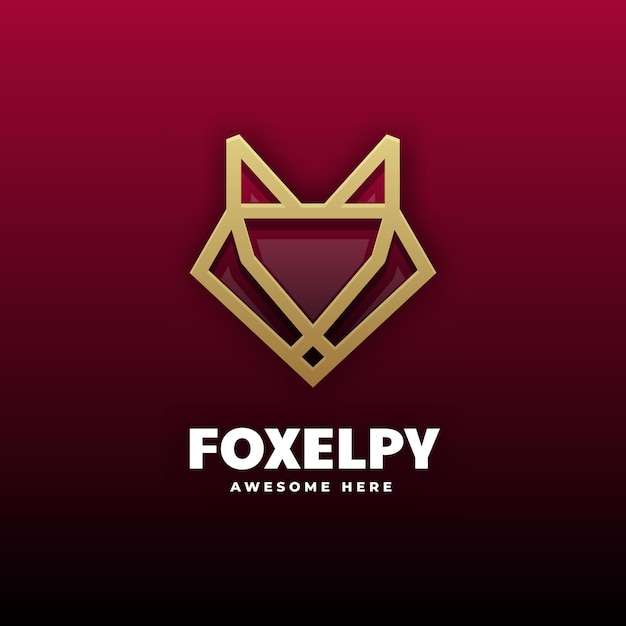 Modèle De Logo De Fox Line Art Style