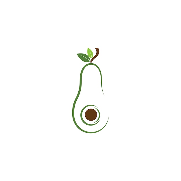 Vecteur modèle de logo de fruits d'avocat