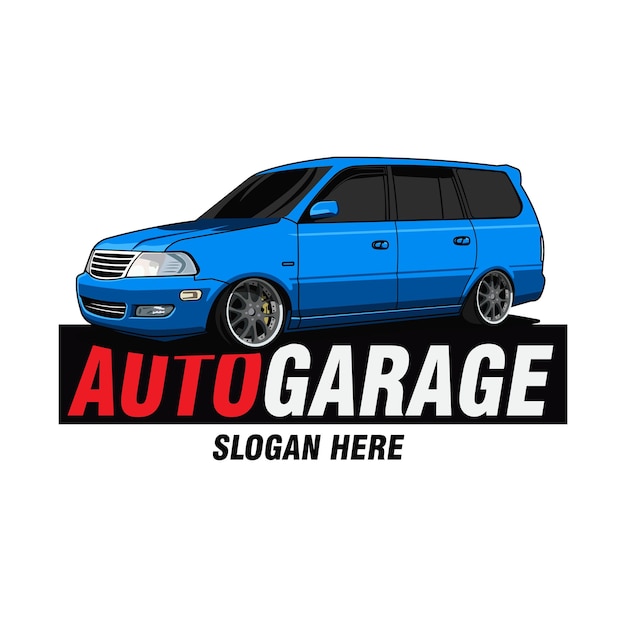 Modèle de logo de garage automobile suv