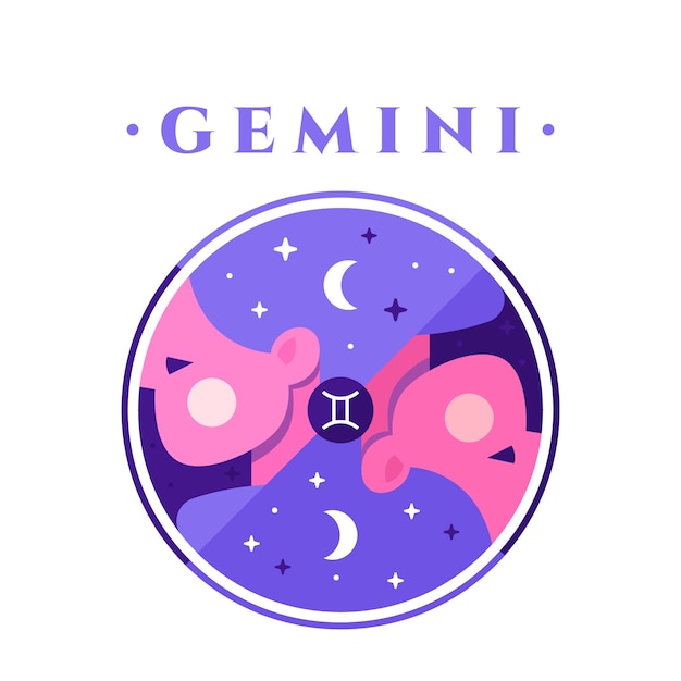 Modèle de logo Gémeaux