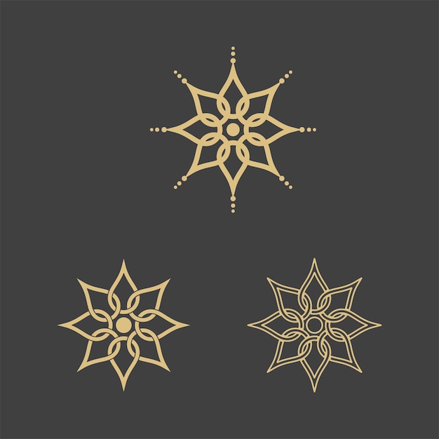 Modèle De Logo Géométrique. Symboles Ornementaux Arabes Circulaires De Vecteur