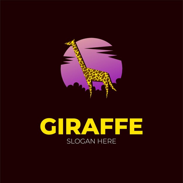 Vecteur modèle de logo girafe