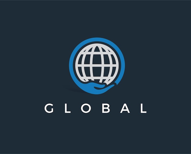 Vecteur modèle de logo global minimal