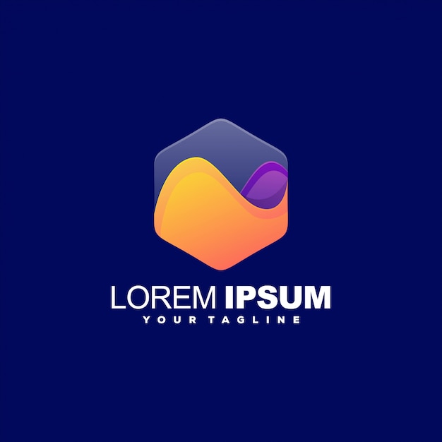 Modèle De Logo De Gradient De Vague Génial