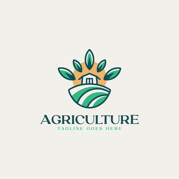 Modèle de logo de grange de ferme agricole