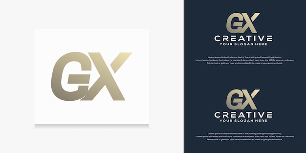 Modèle De Logo Gx Initial Monogramme Moderne