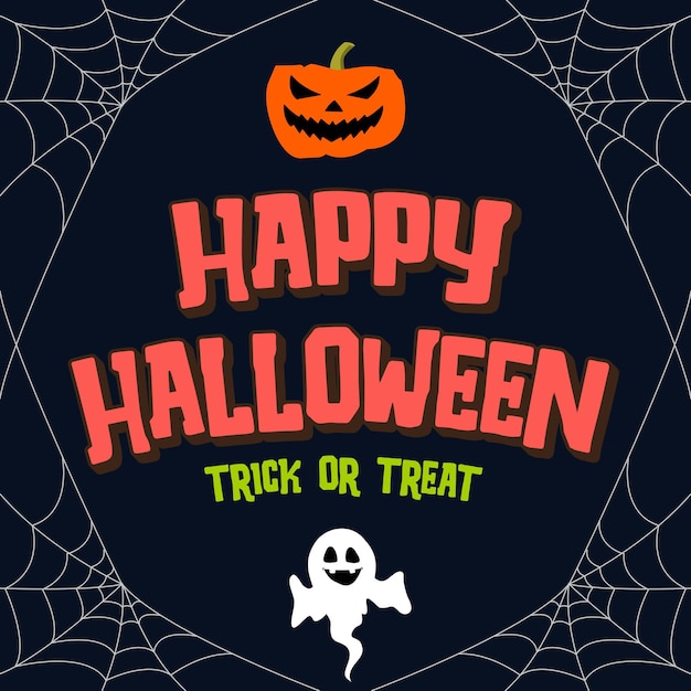 Modèle de logo Happy Halloween vecteur premium