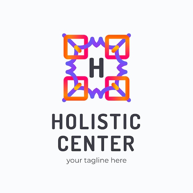 Vecteur modèle de logo holistique détaillé