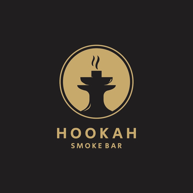 Vecteur modèle de logo hookah shisha silhouette pour bar cafe and club
