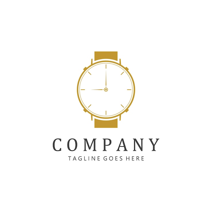 Vecteur modèle de logo d'horloge pour montre ou alarme