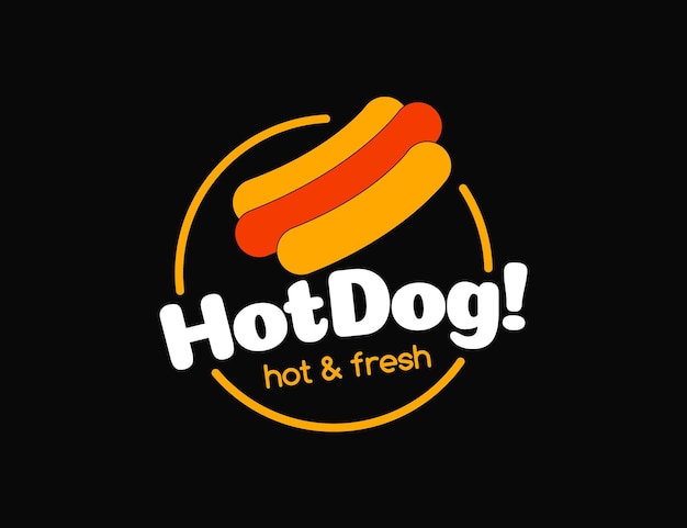 Modèle De Logo De Hot-dog Design Plat Moderne